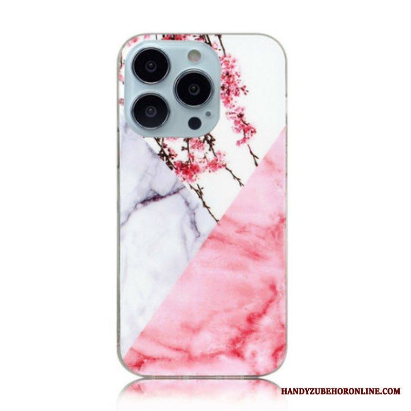 Kuori iPhone 13 Pro Max Marmoroitu Luumukukka