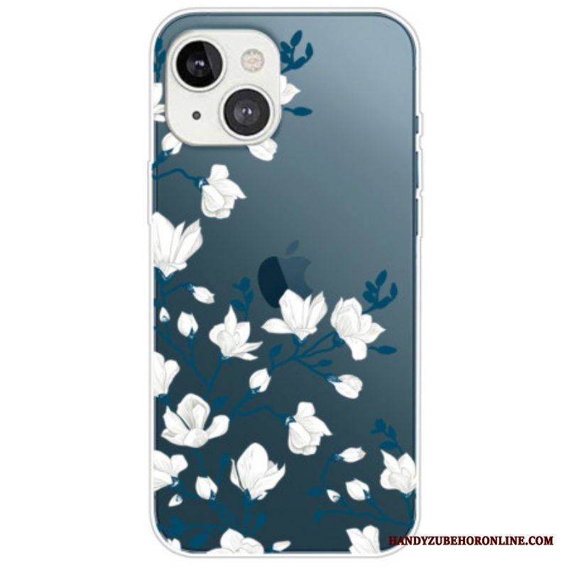Kuori iPhone 14 Plus Valkoiset Kukat