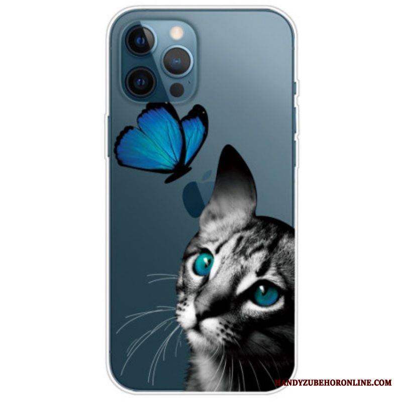 Kuori iPhone 14 Pro Max Kissa Ja Perhonen