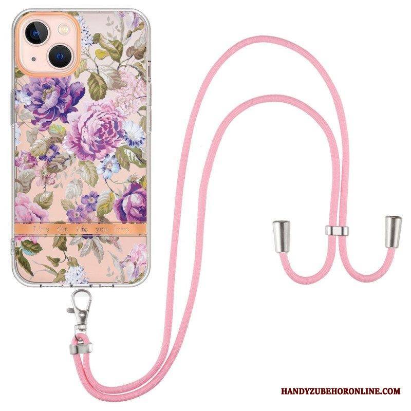 Kuori iPhone 15 Plus Kiristysnyörillä Cordon Flowers