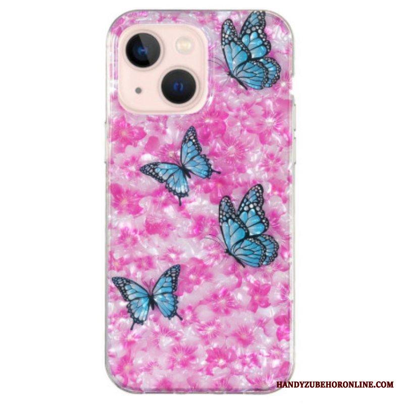 Kuori iPhone 15 Plus Kukkia Ja Perhosia