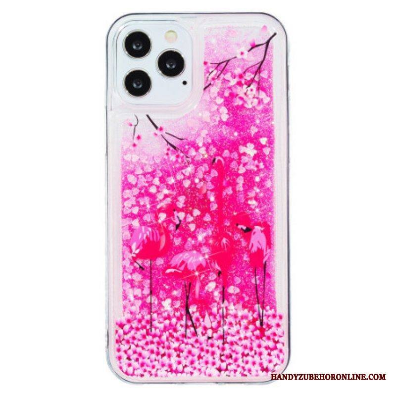 Kuori iPhone 15 Pro Flamingo Glitter