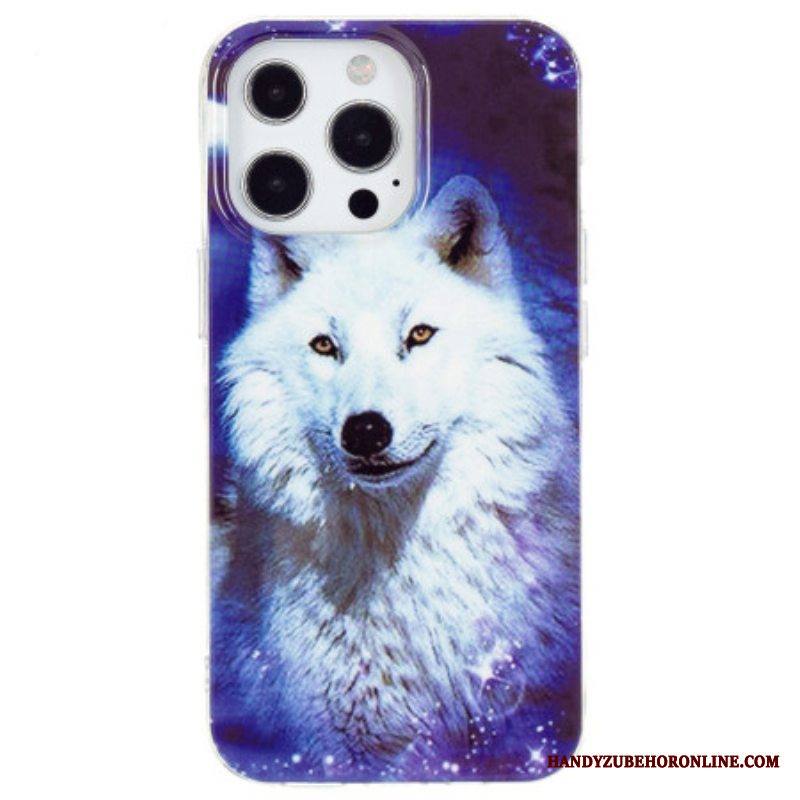 Kuori iPhone 15 Pro Fluoresoiva White Wolf