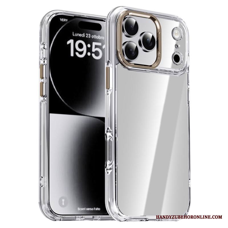 Kuori iPhone 17 Pro Max Ipaky Läpinäkyvä Metallinen Linssikehys