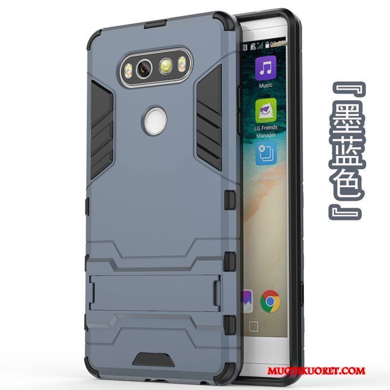 Lg V20 Tuki Murtumaton Harmaa Kova Suojaus Kotelo Kuori