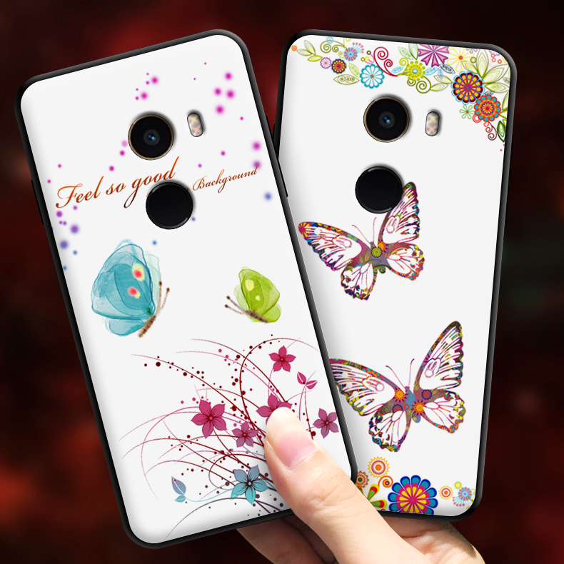 Mi Mix 2 Kuori Perhonen Sarjakuva Silikoni Murtumaton Pieni Monivärinen Puhelimen Kuoret
