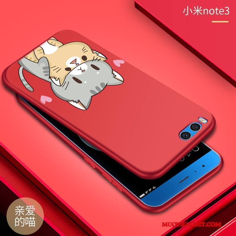 Mi Note 3 Kuori Pesty Suede Suojaus Punainen Murtumaton Puhelimen Kuoret Pehmeä Neste Pieni