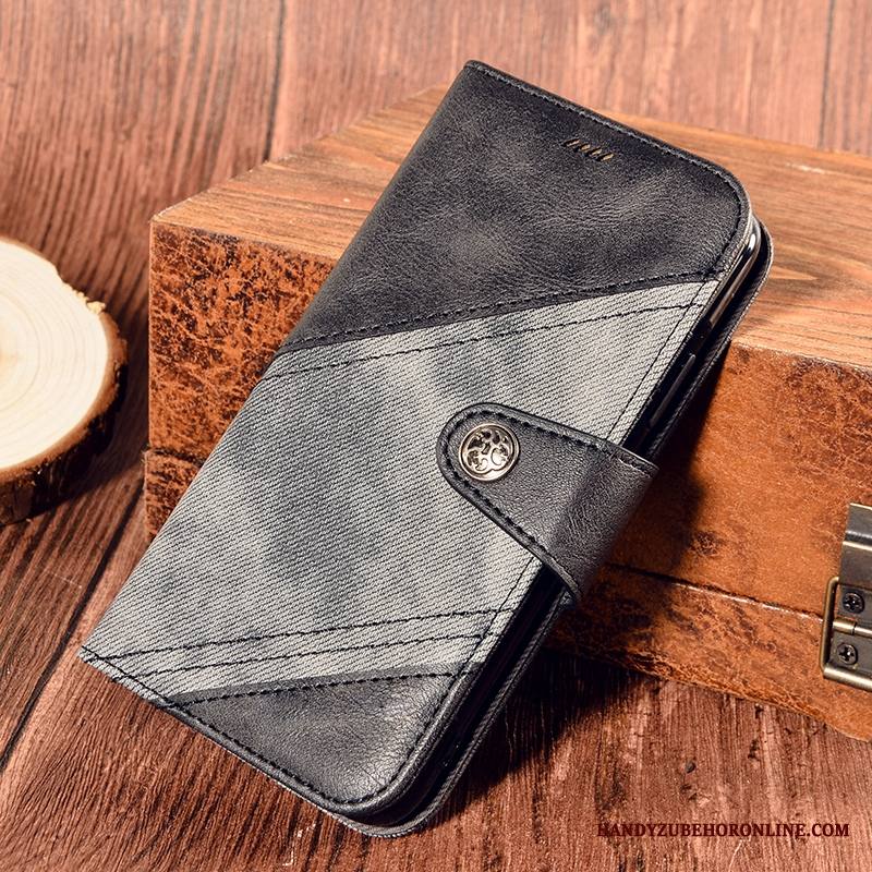 Moto E6 Plus Nahkakotelo Kuori Pehmeä Neste Suojaus Puhelimen Simpukka Musta