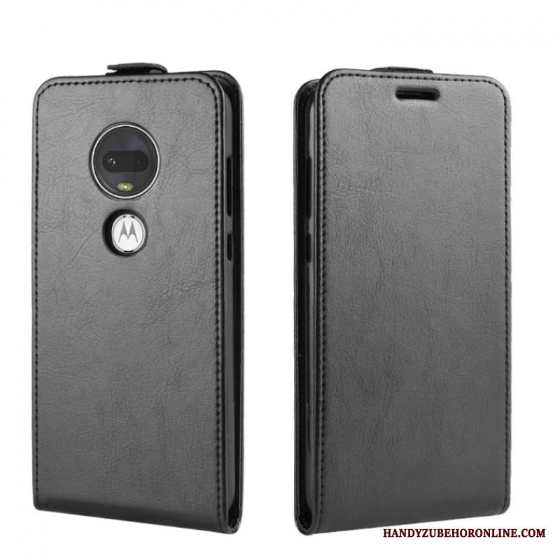 Moto G7 Kuori Nahkakotelo Suojaus Kukkakuvio Musta Puhelimen Kuoret
