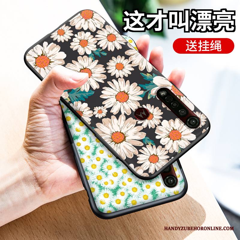 Moto G8 Plus Kuori Persoonallisuus Puhelimen Kuoret All Inclusive Silikoni Kotelo Murtumaton Musta