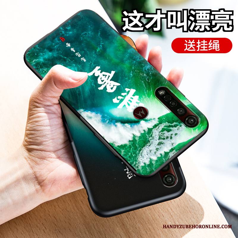 Moto G8 Plus Kuori Suojaus All Inclusive Silikoni Kotelo Vihreä Murtumaton Muokata