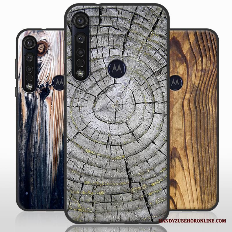 Moto G8 Plus Kuori Trendi Harmaa Silikonikuori Puulajit Tuuli Yksinkertainen Pesty Suede