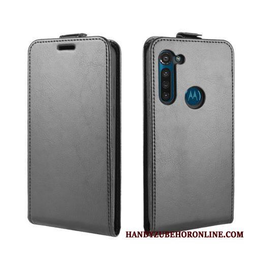 Moto G8 Power Kuori Puhelimen Kuoret Kotelo Kortti Liiketoiminta Musta Nahkakotelo Trendi