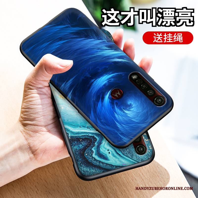 Motorola One Macro Kuori Puhelimen Kuoret Suojaus Silikoni Sininen Kotelo Persoonallisuus Tide-brändi