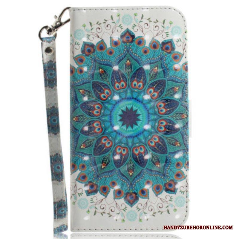 Nahkakotelo Samsung Galaxy A54 5G Suojaketju Kuori Strappy Mandala