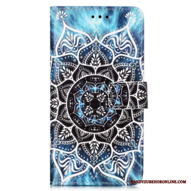 Nahkakotelo Samsung Galaxy A54 5G Suojaketju Kuori Strappy Mandala