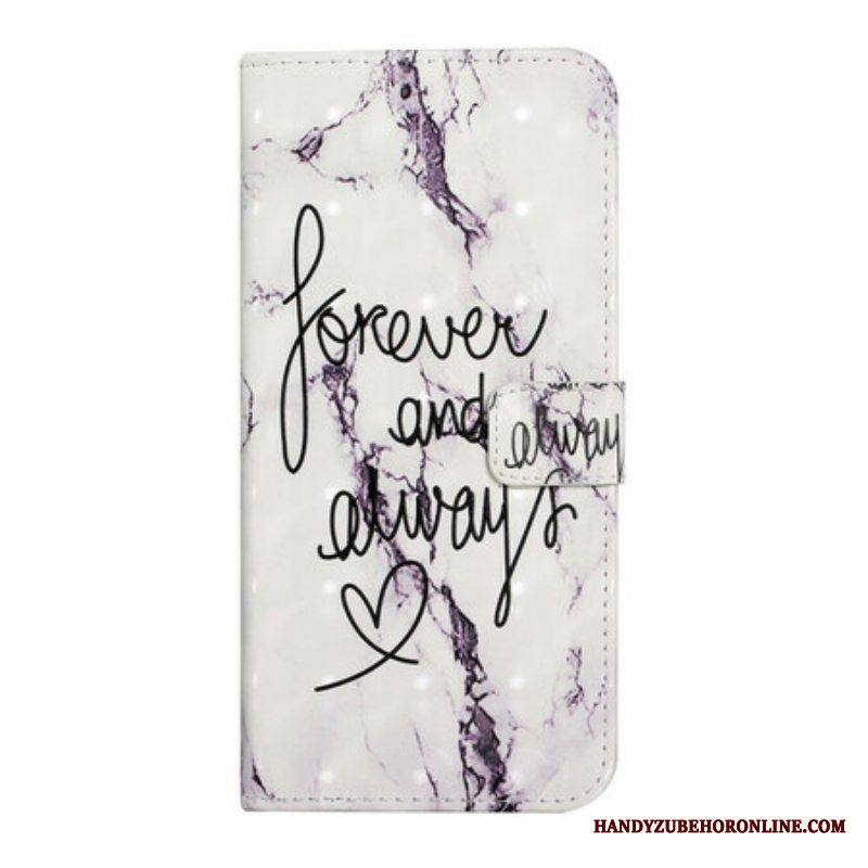 Nahkakotelo Samsung Galaxy S21 FE Marble Forever & Always