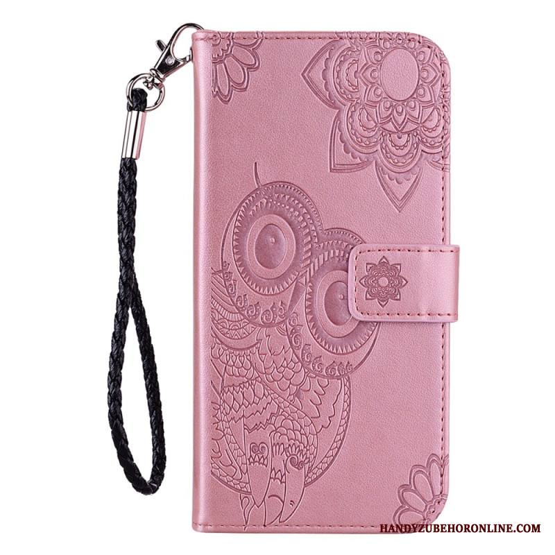 Nahkakotelo Samsung Galaxy S25 5g Edge Pöllöt Ja Hihna