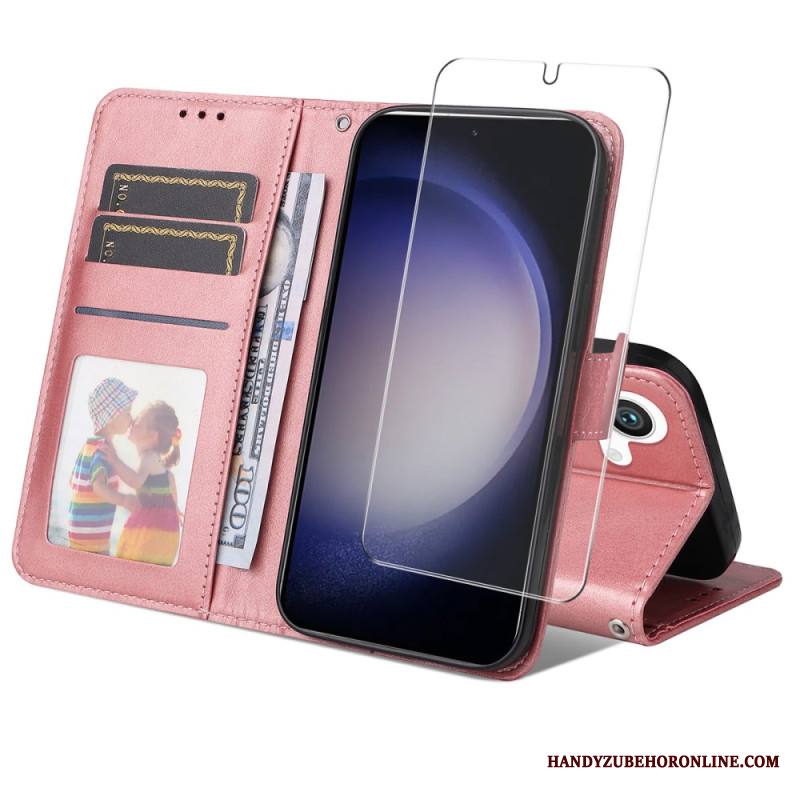 Nahkakotelo Samsung Galaxy S25 5g Enkay Keinonahkainen Näytönsuoja Karkaistusta Lasista