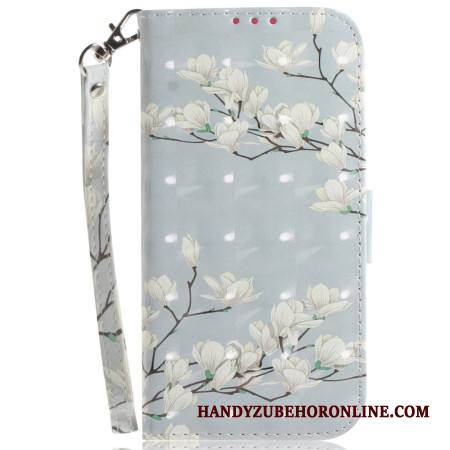 Nahkakotelo Samsung Galaxy S26 Hihnakorkoiset Magnoliat