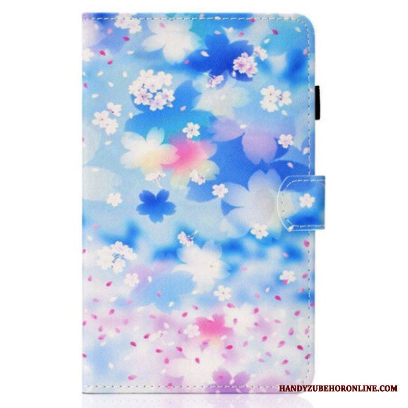 Nahkakotelo Samsung Galaxy Tab S8 / Tab S7 Akvarelli Kukkia