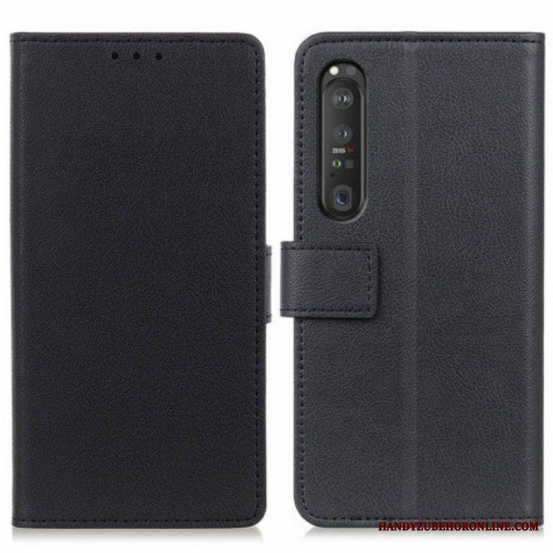 Nahkakotelo Sony Xperia 1 III Klassinen Keinonahka