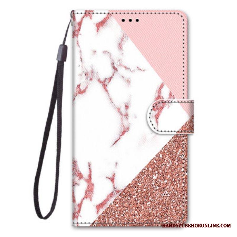 Nahkakotelo Sony Xperia 1 IV Marmori- Ja Glitter-kolmio