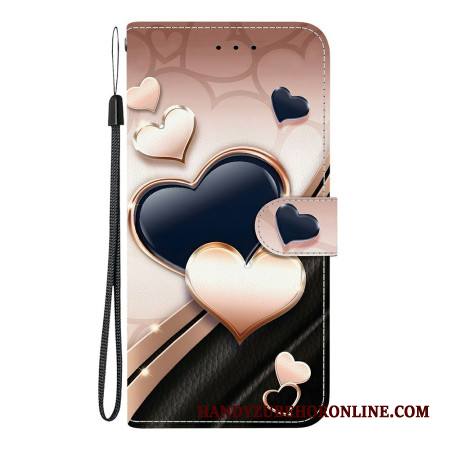 Nahkakotelo Sony Xperia 10 Vii Kaksi Sydäntä