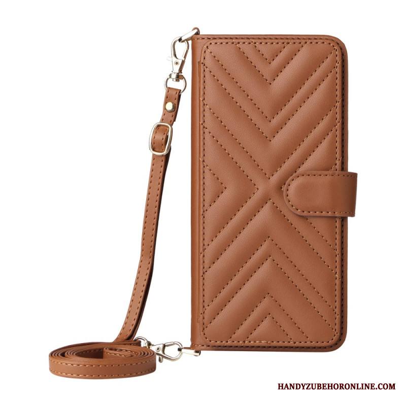 Nahkakotelo Sony Xperia 10 Vii Tikattu Hihna Ja Rannehihna