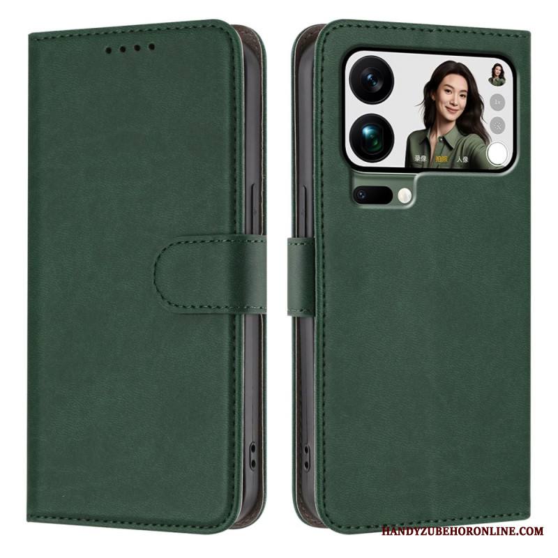 Nahkakotelo Xiaomi 17 Pro Max Yksivärinen Tekonahka