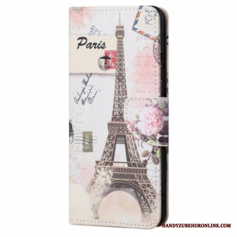 Nahkakotelo Xiaomi Redmi Note 11 Pro / 11 Pro 5G Retro Eiffel-torni