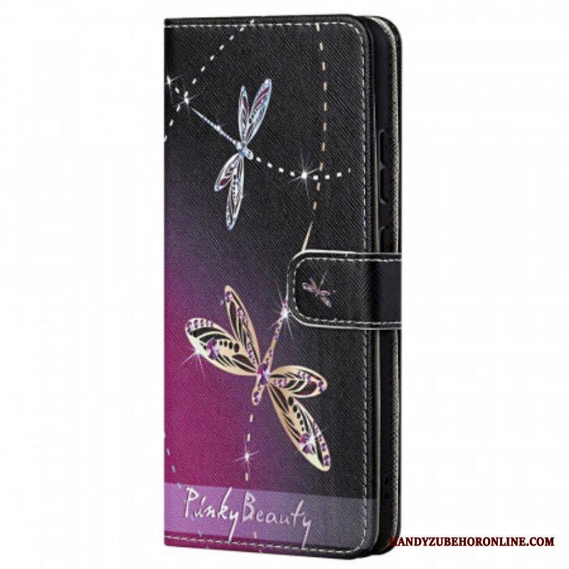 Nahkakotelo Xiaomi Redmi Note 11 Pro / 11 Pro 5G Suojaketju Kuori Strappy Dragonflies