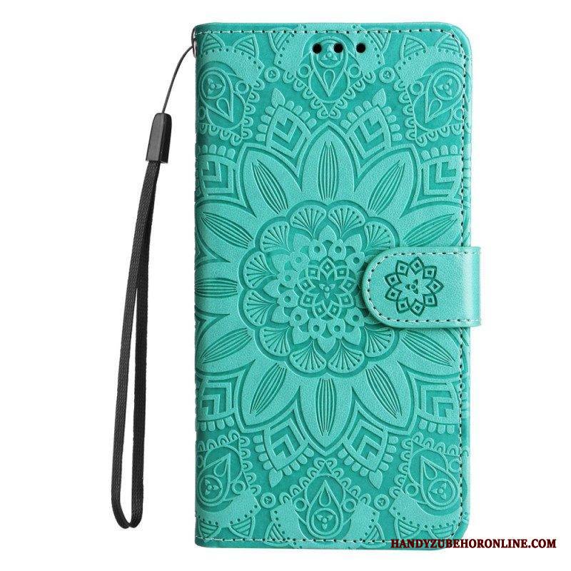 Nahkakotelo Xiaomi Redmi Note 12 Pro Plus Suojaketju Kuori Mandala-koriste Hihnalla
