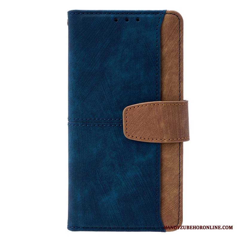 Nahkakotelo Xiaomi Redmi Note 14 Pro 4g Rfid-estävä Kaksivärinen Mokkanahkakuvio