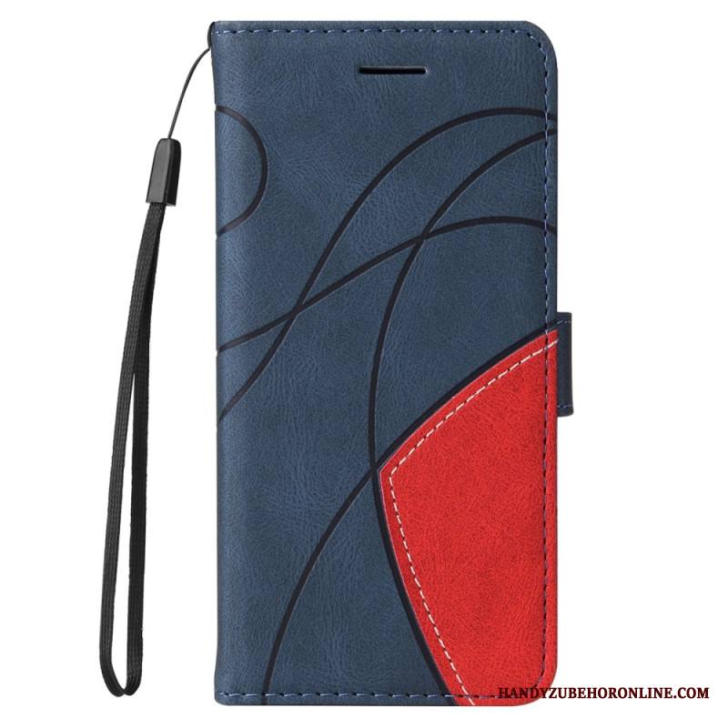 Nahkakotelo Xiaomi Redmi Note 14 Pro Plus 5g Kaksivärisiä Aaltoviivoja