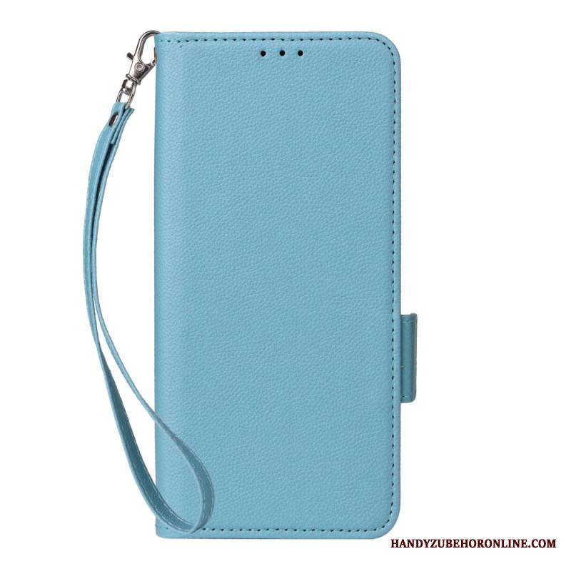 Nahkakotelo Xiaomi Redmi Note 15 Pro Plus 5g Litsi-keinonahka Hihnalla