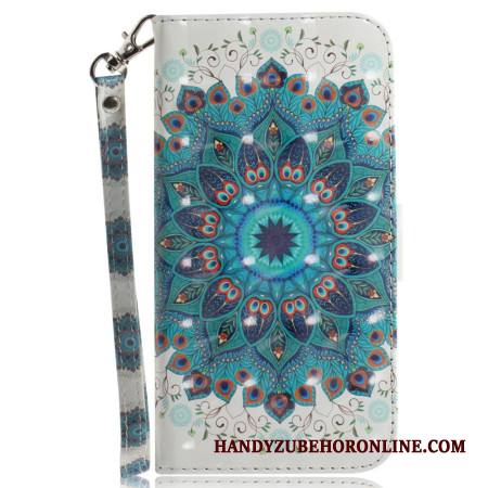 Nahkakotelo Xiaomi Redmi Note 15 Pro Plus 5g Vihreä Hihnoilla Koristeltu Mandala