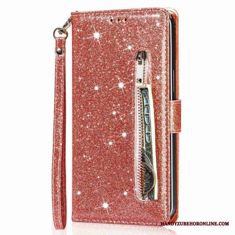 Nahkakotelo iPhone 14 Pro Max Lompakkokuori Glitter Lompakko