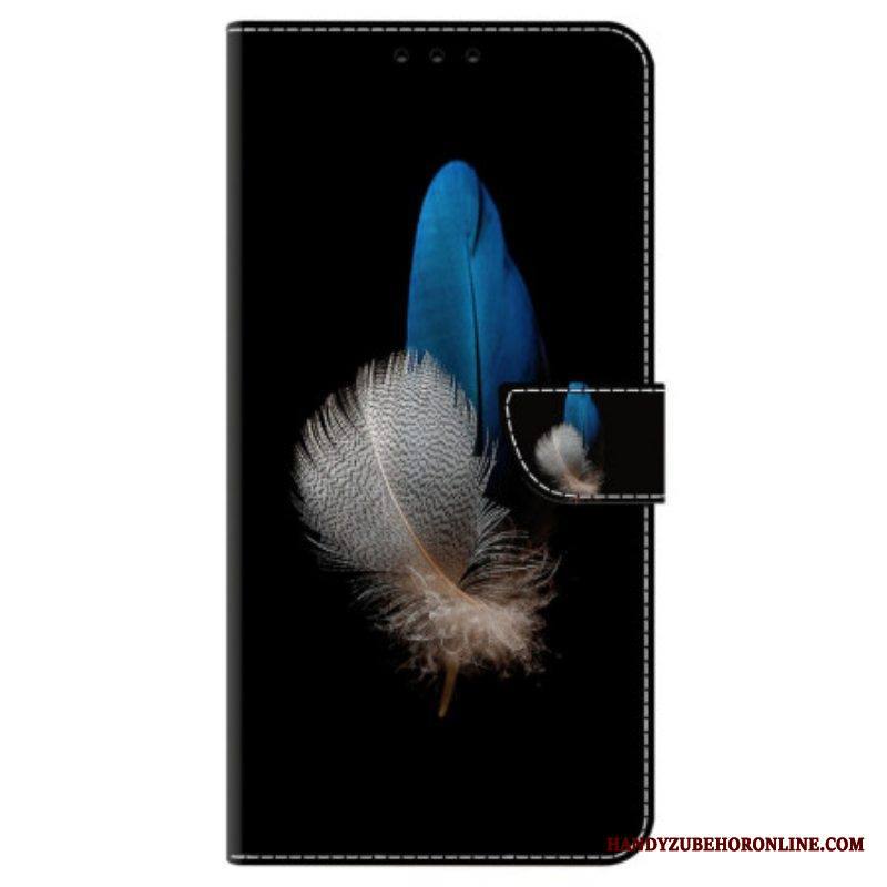 Nahkakotelo iPhone 15 Pro Kaksi Sulkaa
