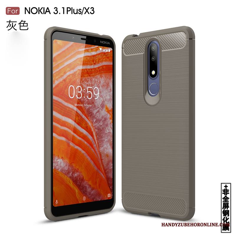 Nokia 3.1 Plus Kuori Puhelimen Tähti Harmaa Silikoni Trendi Puhelimen Kuoret All Inclusive