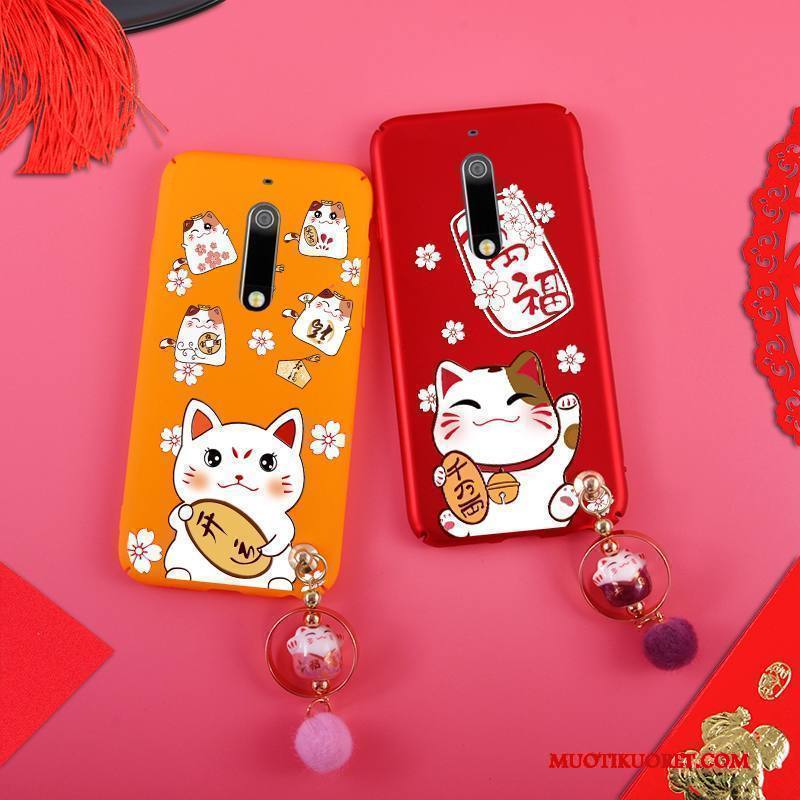 Nokia 5 Kuori Kova Pesty Suede Kotelo Kissa Murtumaton Koira All Inclusive