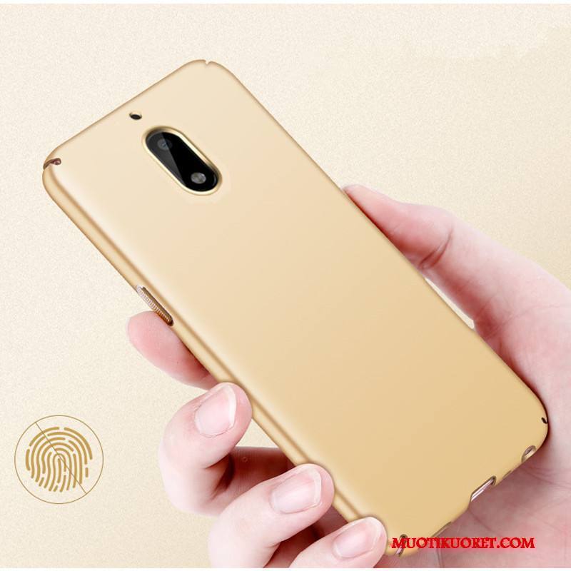 Nokia 6 Kulta Suojaus Puhelimen Pesty Suede Kuori Kova Puhelimen Kuoret