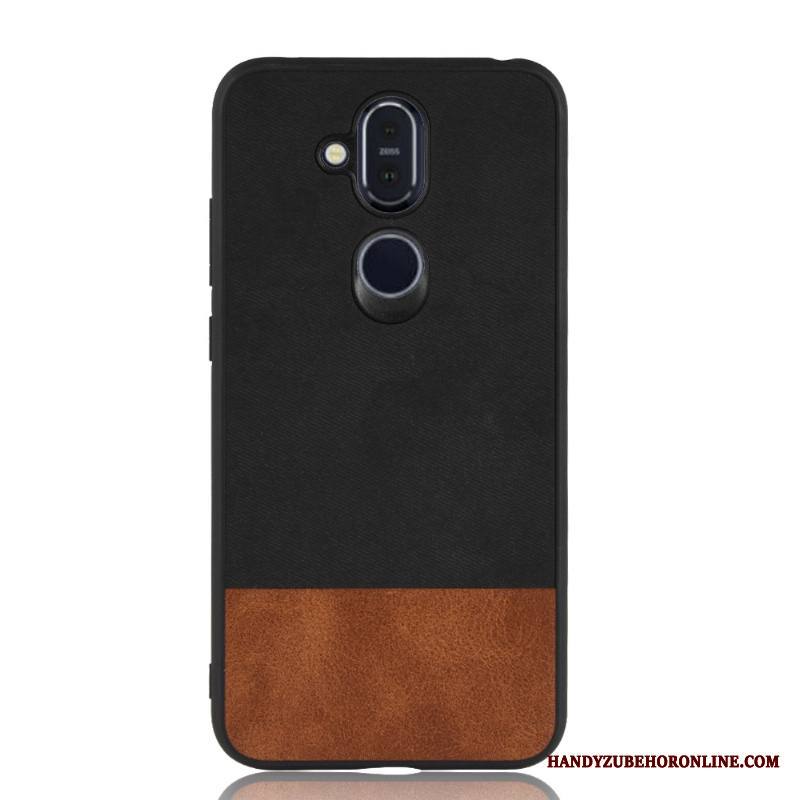 Nokia 8.1 Kotelo Nahka Cowboy Suojaus Puhelimen Kuoret Musta Kuori