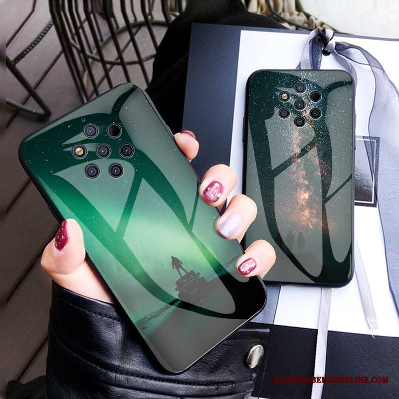 Nokia 9 Pureview Kuori Persoonallisuus Kotelo Ylellisyys Puhelimen Kuoret Vihreä Lasi Suojaus