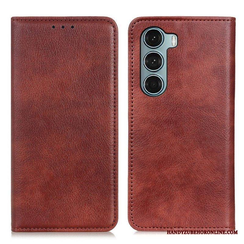 Puhelinkuoret Moto G200 5G Kotelot Flip Litsi Haljasnahan Rakenne