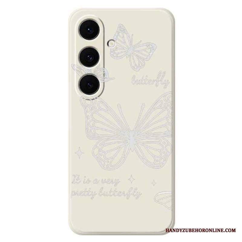 Puhelinkuoret Samsung Galaxy S25 Fe Valkoinen Perhos-silikoni