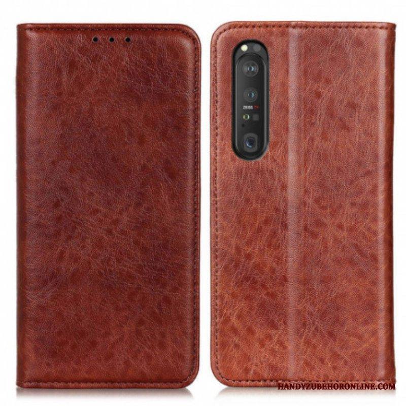 Puhelinkuoret Sony Xperia 1 III Kotelot Flip Teksturoitu Haljattu Nahka