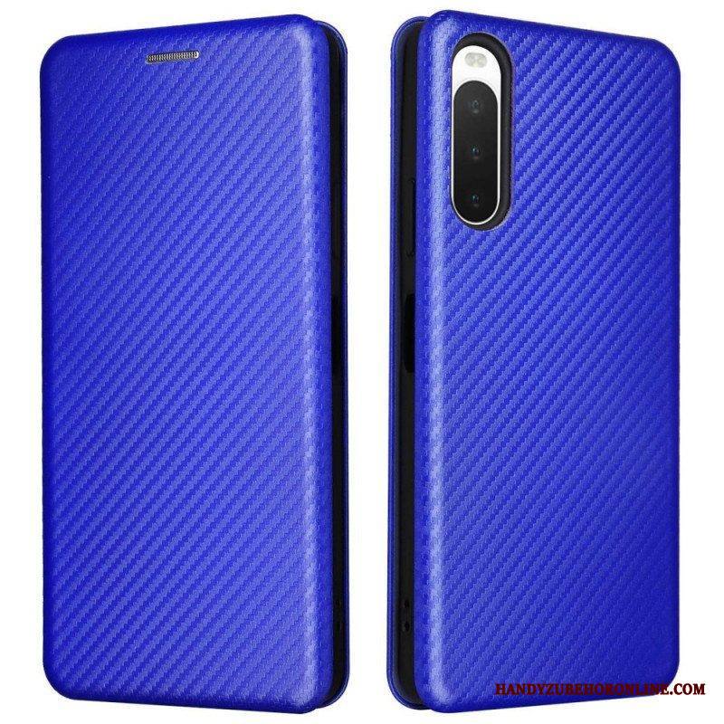 Puhelinkuoret Sony Xperia 10 IV Kotelot Flip Hiilikuiturakenne