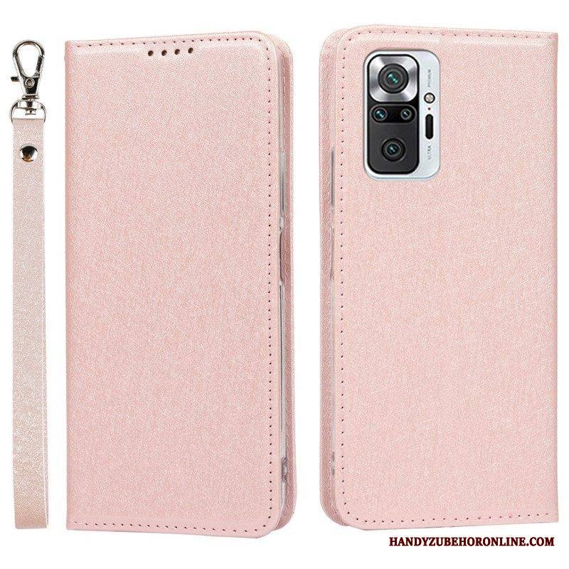 Puhelinkuoret Xiaomi Redmi Note 10 Pro Kotelot Flip Pehmeä Nahkatyyli Hihnalla