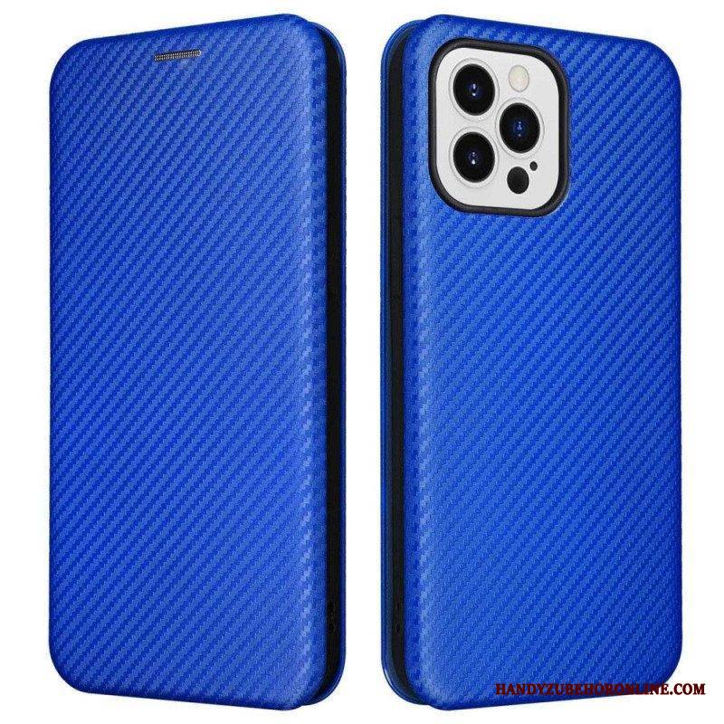 Puhelinkuoret iPhone 14 Pro Kotelot Flip Värillinen Hiilikuitu